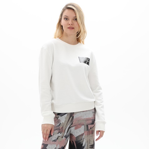 KENDALL+KYLIE-Γυναικεία φούτερ μπλούζα KENDALL+KYLIE KKW.2W1.016.038 COLLEGE λευκή