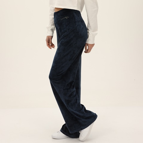 KENDALL+KYLIE-Γυναικείο βελουτέ παντελόνι φόρμας KENDALL+KYLIE KKW.2W1.017.020 μπλε
