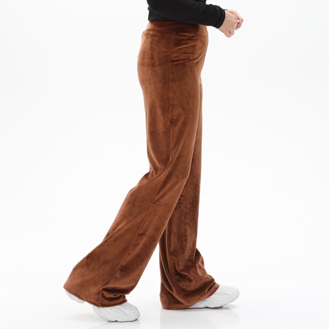 KENDALL+KYLIE-Γυναικείο βελουτέ παντελόνι KENDALL+KYLIE KKW.2W1.017.020 καφέ
