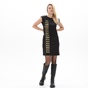 KENDALL+KYLIE-Γυναικείο mini φόρεμα KENDALL+KYLIE KKW.2W1.030.011 μαύρο χρυσό