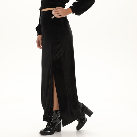 KENDALL+KYLIE-Γυναικεία μακριά φούστα KENDALL+KYLIE KKW.2W1.050.008 SLIT μαύρη