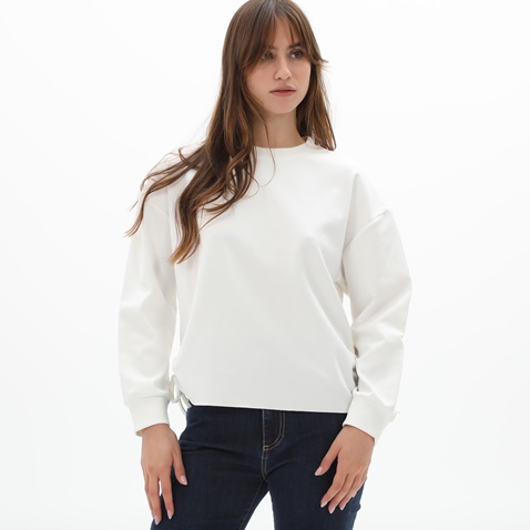 KENDALL+KYLIE-Γυναικεία φούτερ μπλούζα KENDALL+KYLIE KKW.2W0.016.010 SHIRRED LOOSE λευκή