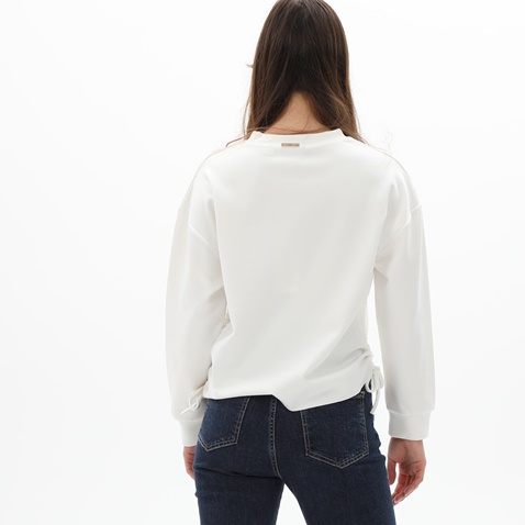 KENDALL+KYLIE-Γυναικεία φούτερ μπλούζα KENDALL+KYLIE KKW.2W0.016.010 SHIRRED LOOSE λευκή