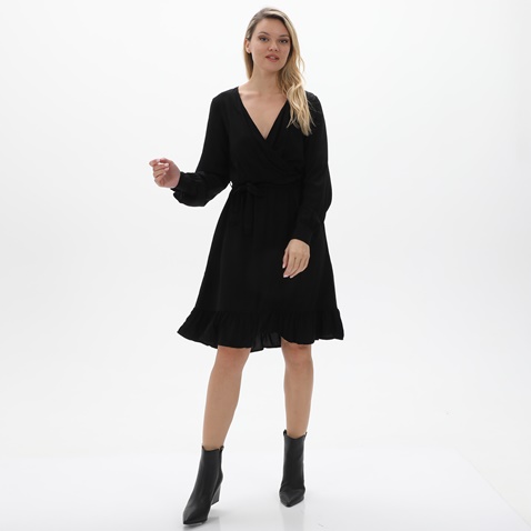 KENDALL+KYLIE-Γυναικείο mini φόρεμα KENDALL+KYLIE KKW.2W0.030.004 K&K W DRAPPED RUFFLE μαύρο