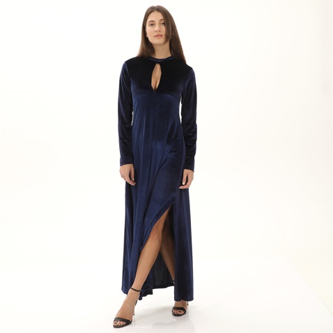 KENDALL+KYLIE-Γυναικείο μακρύ βελουτέ φόρεμα KENDALL+KYLIE KKW.2W0.030.008 μπλε