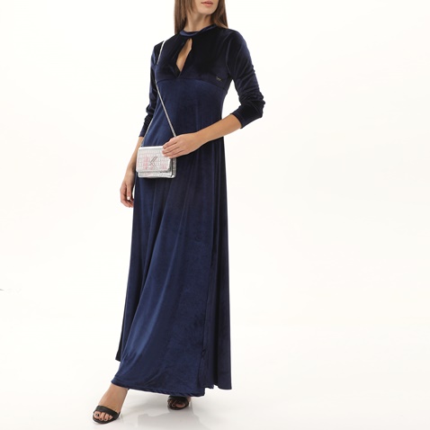 KENDALL+KYLIE-Γυναικείο μακρύ βελουτέ φόρεμα KENDALL+KYLIE KKW.2W0.030.008 μπλε