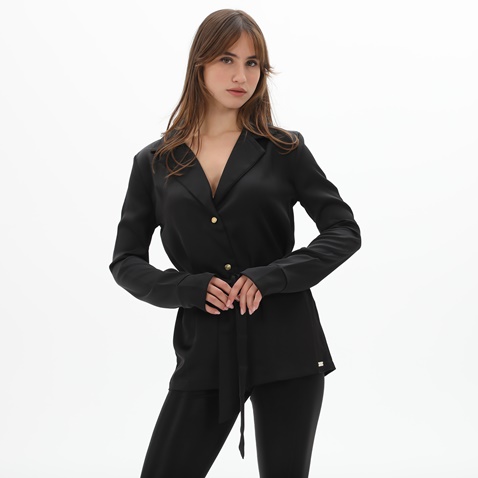 KENDALL+KYLIE-Γυναικείο σατέν πουκάμισο KENDALL+KYLIE KKW.2W0.041.002 μαύρο