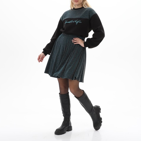 KENDALL+KYLIE-Γυναικεία mini φούστα KENDALL+KYLIE KKW.2W0.050.003 MIXED πράσινη ριγέ