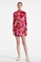 SUGARFREE-Γυναικείο βελουτέ mini φόρεμα SUGARFREE 22834153 κόκκινο tie-dye