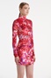 SUGARFREE-Γυναικείο βελουτέ mini φόρεμα SUGARFREE 22834153 κόκκινο tie-dye