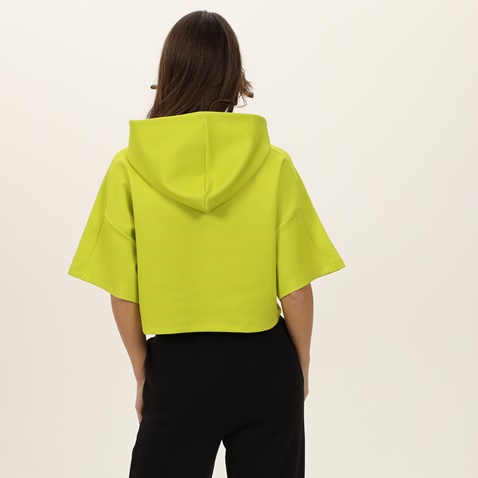 BLUE HUNTER-Γυναικεία cropped φούτερ μπλούζα BLUE HUNTER 4112080218 W HOODIE POWER lime