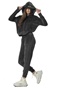 BODY ACTION-Γυναικείο βελουτέ παντελόνι φόρμας BODY ACTION 021333-01 μαύρο