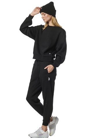 BODY ACTION-Γυναικείο fleece παντελόνι φόρμας BODY ACTION  021335-01 μαύρο