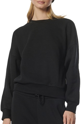 BODY ACTION-Γυναικεία fleece φούτερ μπλούζα BODY ACTION 061323-01 μαύρη