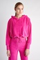 SUGARFREE-Γυναικεία κοντή βελουτέ μπλούζα SUGARFREE 23812019 φούξια