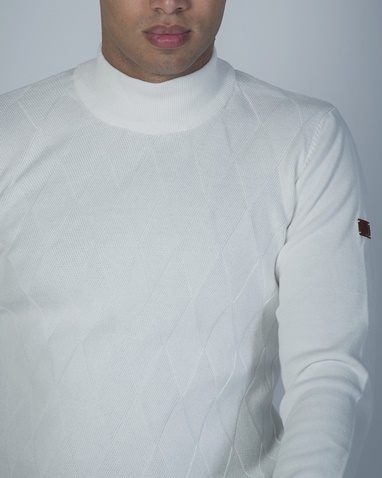 DORS-Ανδρική πλεκτή μπλούζα DORS 1233007.C01 λευκή