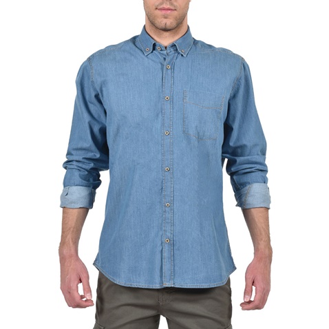 DORS-Ανδρικό τζιν πουκάμισο DORS 1034031.C01 μπλε