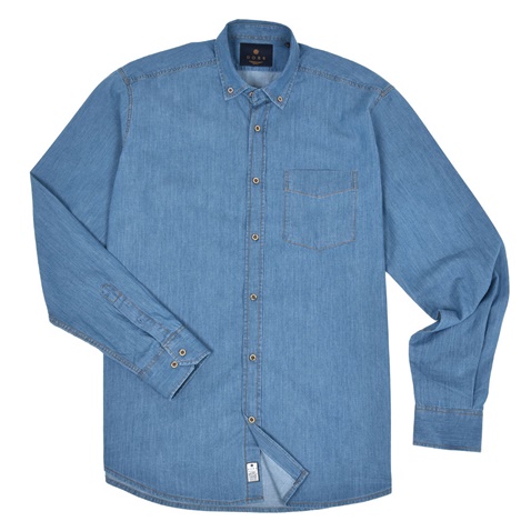 DORS-Ανδρικό τζιν πουκάμισο DORS 1034031.C01 μπλε