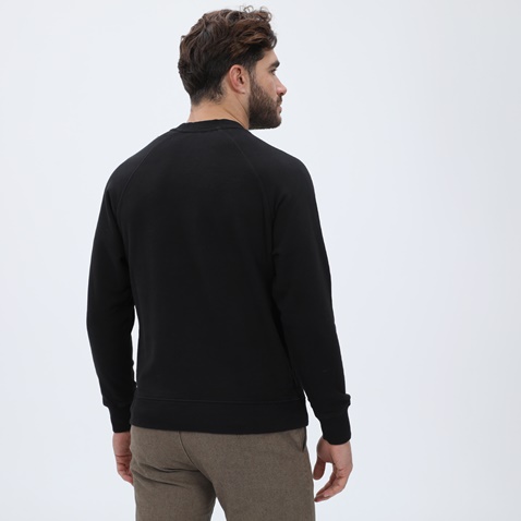 DIRTY LAUNDRY-Ανδρική φούτερ μπλούζα DIRTY LAUNDRY DLMC16W22 Relaxed Fit With Neck Detail μαύρη