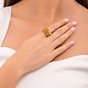 APOXYLO-Γυναικείο δαχτυλίδι APOXYLO 9082 TIGER EYE απο φελλό