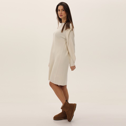STAFF JEANS-Γυναικείο πλεκτό φόρεμα STAFF JEANS 63-205.048 Betty Woman Knit λευκό