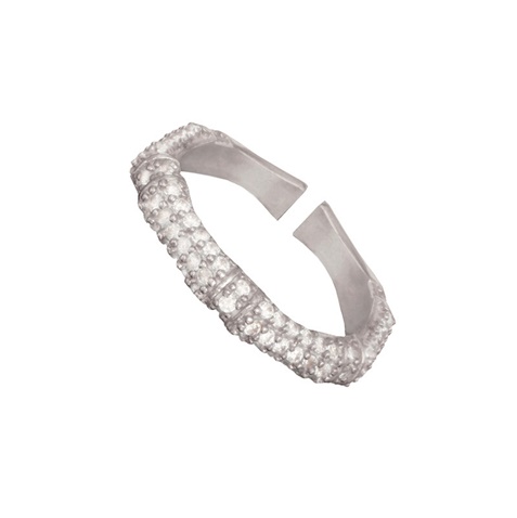 JEWELTUDE-Γυναικείο ασημένιο επιπλατινωμένο δαχτυλίδι JEWELTUDE 15766 ασημί
