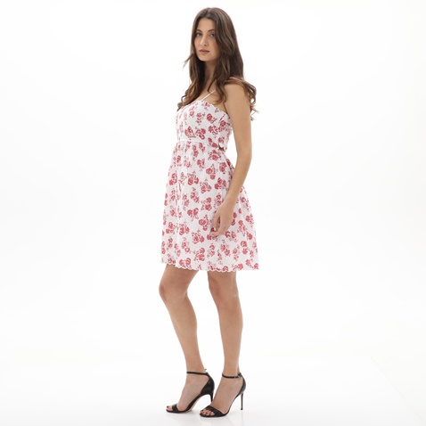 ATTRATTIVO-Γυναικείο mini φόρεμα ATTRATTIVO 9916447 λευκό κόκκινο floral