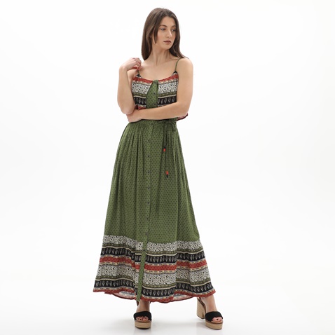 ATTRATTIVO-Γυναικείο μακρύ φόρεμα ATTRATTIVO 9916529 πράσινο grass
