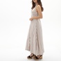ATTRATTIVO-Γυναικείο μακρύ φόρεμα ATTRATTIV 9916545 μπεζ ριγέ