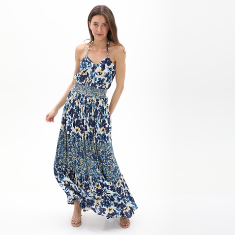 ATTRATTIVO-Γυναικείο maxi φόρεμα ATTRATTIVO 9916838 μπλε floral