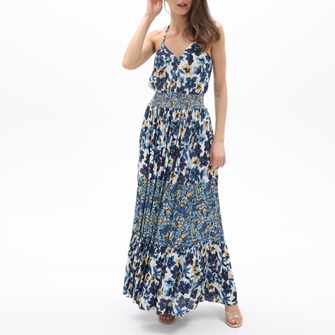 ATTRATTIVO-Γυναικείο maxi φόρεμα ATTRATTIVO 9916838 μπλε floral