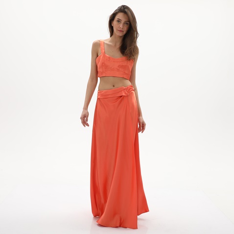 ATTRATTIVO-Γυναικεία maxi φούστα ATTRATTIVO 9916865 πορτοκαλί