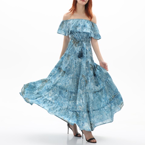 ATTRATTIVO-Γυναικείο ethnic μακρύ φόρεμα ATTRATTIVO 9916887 μπλε