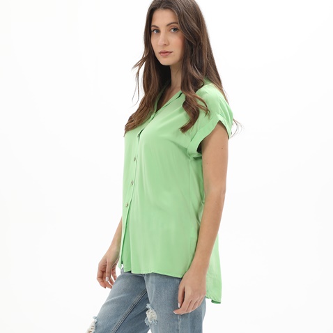 ATTRATTIVO-Γυναικείο αμάνικο πουκάμισο ATTRATTIVO 9911642E πράσινο μέντας