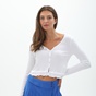 ATTRATTIVO-Γυναικεία μακρυμάνικη μπλούζα ATTRATTIVO 91024611 λευκή