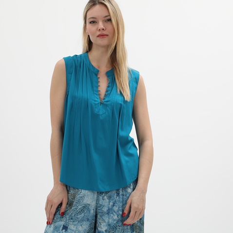 ATTRATTIVO-Γυναικεία αμάνικη μπλούζα ATTRATTIVO 9917203 μπλε petrol