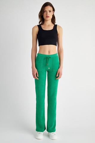SUGARFREE-Γυναικείο πετσετέ παντελόνι φόρμας SUGARFREE 23811003 πράσινο