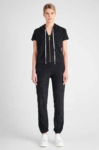 SUGARFREE-Γυναικείο πετσετέ παντελόνι φόρμας SUGARFREE 23811005 μαύρο