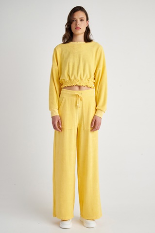 SUGARFREE-Γυναικείο πετσετέ παντελόνι φόρμας SUGARFREE 23811064 κίτρινο