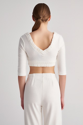 SUGARFREE-Γυναικεία κοντή πετσετέ μπλούζα SUGARFREE 23812171 εκρού