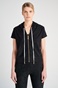 SUGARFREE-Γυναικεία κοντομάνικη πετσετέ ζακέτα SUGARFREE 23813002 μαύρη