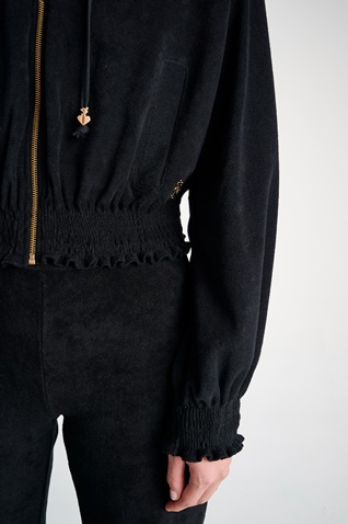 SUGARFREE-Γυναικεία κοντή πετσετέ ζακέτα SUGARFREE 23813065 μαύρη
