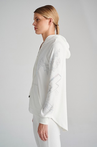 SUGARFREE-Γυναικεία πετσετέ ζακέτα SUGARFREE 23813201 λευκή