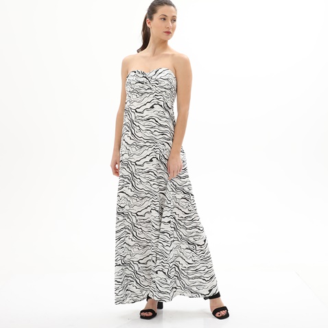 'ALE-Γυναικείο maxi strapless φόρεμα 'ALE 81362862 λευκό μαύρο