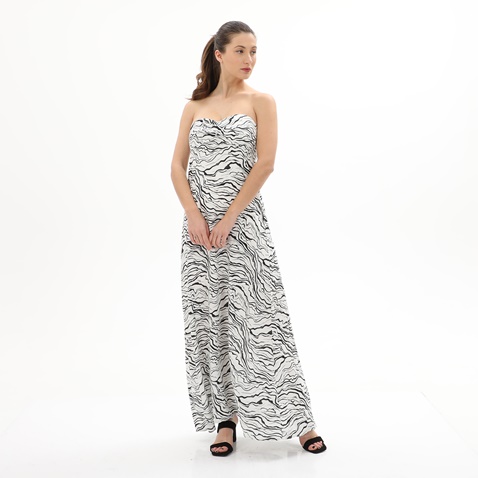 'ALE-Γυναικείο maxi strapless φόρεμα 'ALE 81362862 λευκό μαύρο