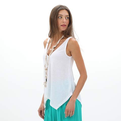 'ALE-Γυναικεία αμάνικη μπλούζα με κολιέ 'ALE 81712409 λευκή