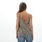 'ALE-Γυναικεία αμάνικη μπλούζα με κολιέ  'ALE 81712409 μπεζ