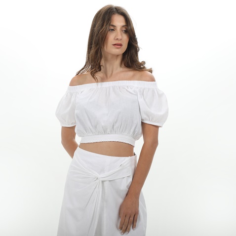 'ALE-Γυναικείο strapless cropped top 'ALE 8917154 λευκό