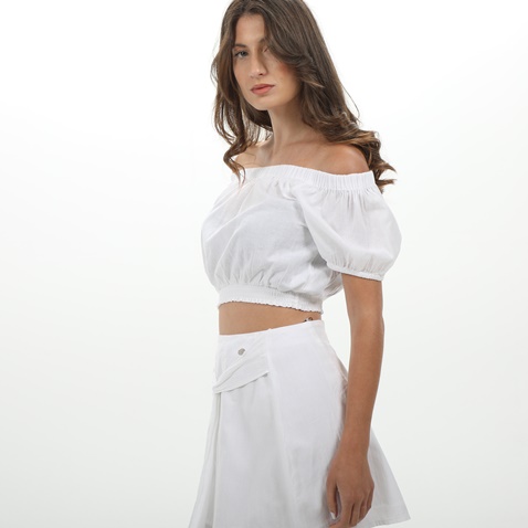 'ALE-Γυναικείο strapless cropped top 'ALE 8917154 λευκό