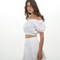 'ALE-Γυναικείο strapless cropped top 'ALE 8917154 λευκό